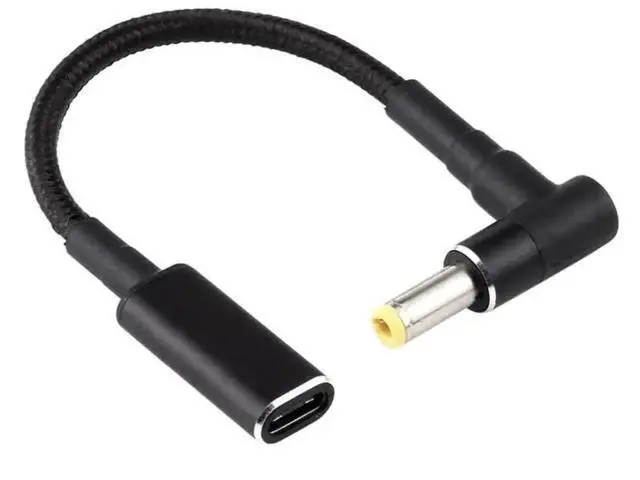 Alt view image 5 of 5 - Right Angle DC 5.5×2.5mm to USB-C PD 100W Nylon Braided Power Cable | Fixed 18.5V~20V Trigger Adapter Cord