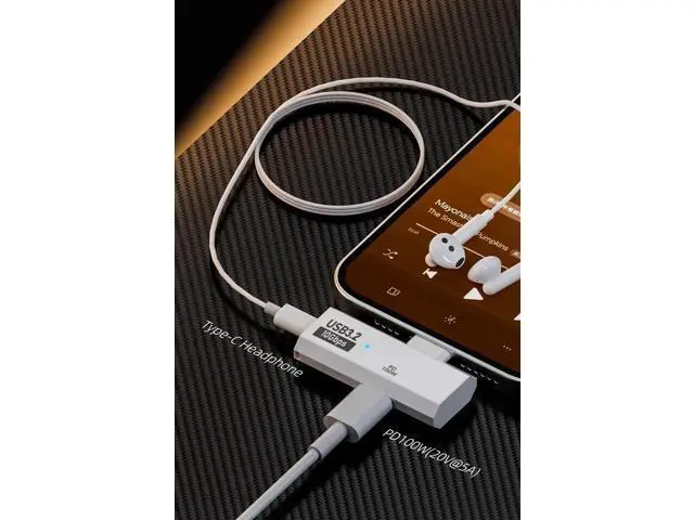 Alt view image 4 of 6 - White 2-in-1 Dual USB C Splitter Dongle, Type C Headphone Adapter with Max 100W PD Fast Charging Port for ROG Ally, Steam Deck, Meta Quest 2, iPhone 15 Series, iPad, MacBook & All USB-C Devices