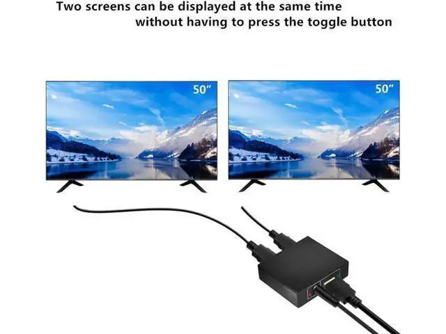 Alt view image 3 of 5 - 1 in 2 Out HDMI Splitter, Male to Dual Female HDMI Adapter Support 4K Ultra HD 3D, Duplicate Single Source to Two HDTV Displays
