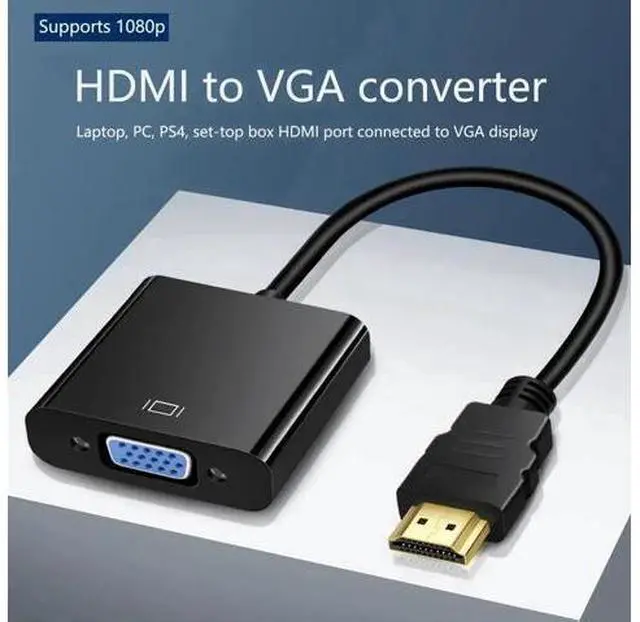 Alt view image 2 of 7 - HDMI Male to VGA Female Converter Adapter, 4K 1080P HDMI to VGA Adapter Compatible Laptop Desktop PC PS3 PS4 Xbox 360 Wii U HDTV Monitor Projector