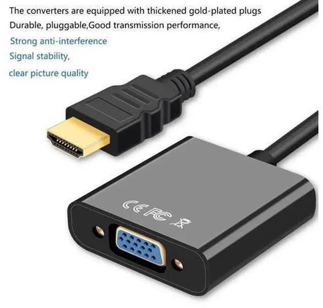 Alt view image 7 of 7 - HDMI Male to VGA Female Converter Adapter, 4K 1080P HDMI to VGA Adapter Compatible Laptop Desktop PC PS3 PS4 Xbox 360 Wii U HDTV Monitor Projector
