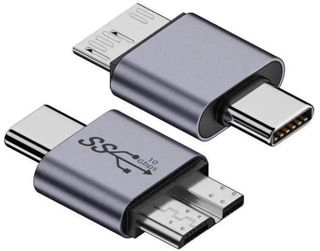 Main image of USB 3.1 Type-C Male to Micro USB 3.0 Male Adapter, 10Gbps High Speed Data & Power Transfer Connector for Laptop External SSD Hard Drives