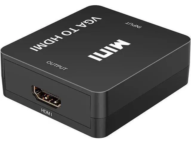 Alt view image 6 of 7 - Mini 1080P VGA to HDMI Converter Adapter with Micro USB Power & 3.5mm Audio Cable, VGA to HDMI Audio Video Connector for PC Laptop DVD, Black