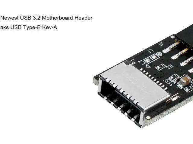 Alt view image 4 of 6 - Motherboard USB2.0 9Pin Header to USB3.2 20Pin Key-A Type-E Female Adapter Cable for Front USB-C Panel Mount