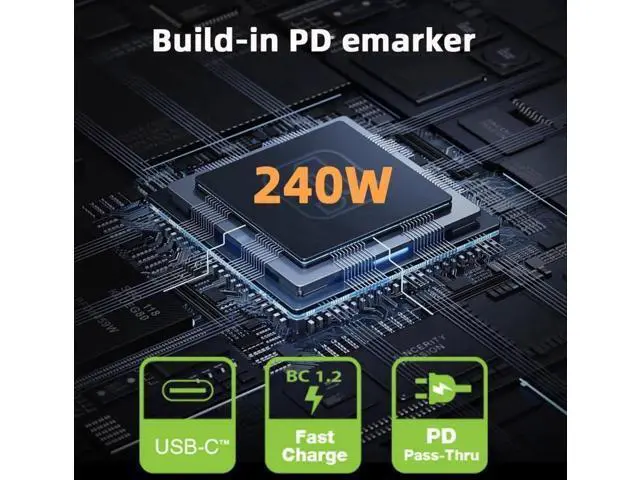 Alt view image 6 of 7 - 240W USB4 Male to Female Extension Adapter with Smart LED Display, USB4.0 40Gbps Type-C Voltage Current Power Tester Detector