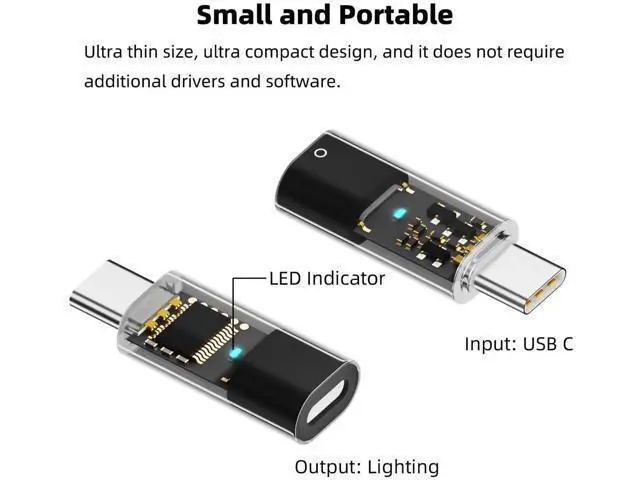 Alt view image 5 of 6 - Transparent USB-C Male to Apple Pencil 1st Gen Charging Adapter, Type-C Charging Dongle Connector Compatible with iPad 10th Generation
