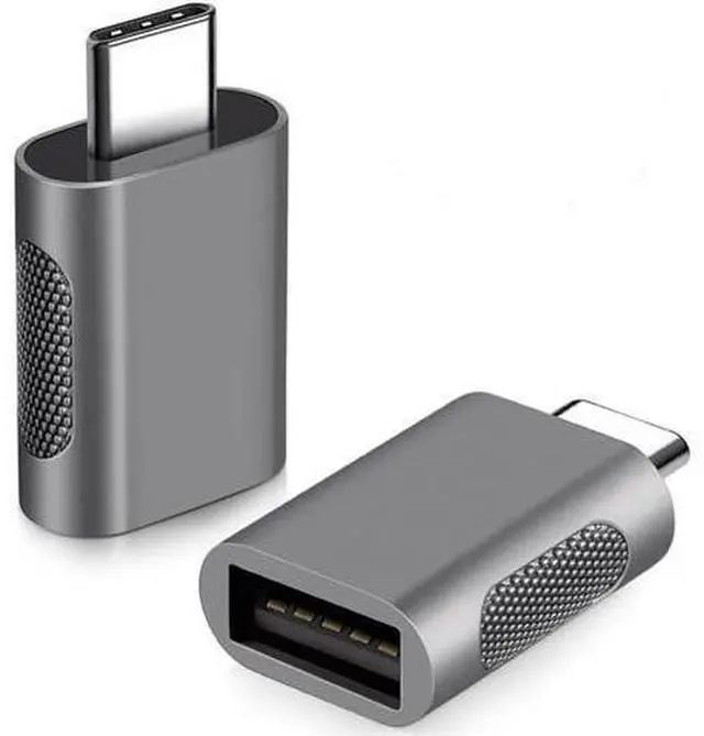 Main image of 2 Pack USB-C Male to USB 3.0 Female Adapter, Space Grey Converter for MacBook, iMac, iPad & Thunderbolt Devices