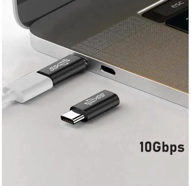 Alt view image 3 of 7 - USB 3.1 Gen2 Type-C Male to Female Extension Adapter, 10Gbps Data Video Power Converter Reversible Plug for Laptops Smartphones Tablets