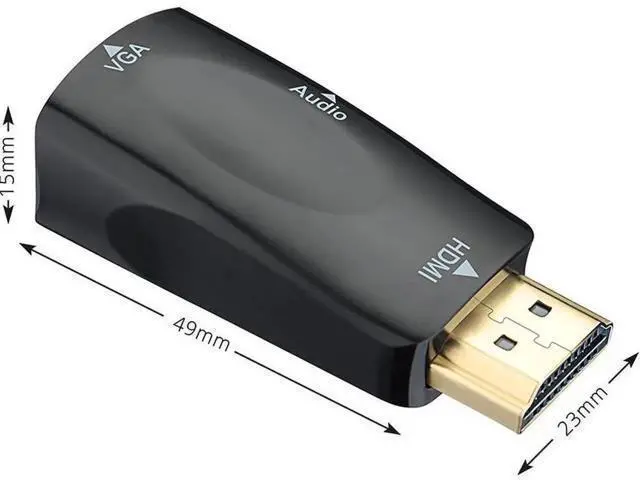 Alt view image 2 of 7 - Gold-Plated 1080P HDMI to VGA Video Adapter Converter Black, Digital HDMI to Analog VGA Connector for PC Laptop Desktop DVD TV TV Box