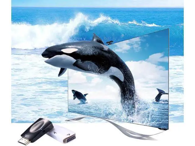Alt view image 3 of 7 - Gold-Plated 1080P HDMI to VGA Video Adapter Converter Black, Digital HDMI to Analog VGA Connector for PC Laptop Desktop DVD TV TV Box