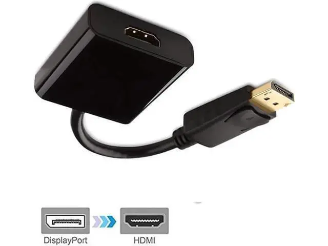 Alt view image 2 of 7 - Black Unidirectional DP Male to HDMI Female Adapter, DisplayPort to HDMI Converter for DP Laptops Desktops GPUs Connect to HDMI Monitor TV Projector