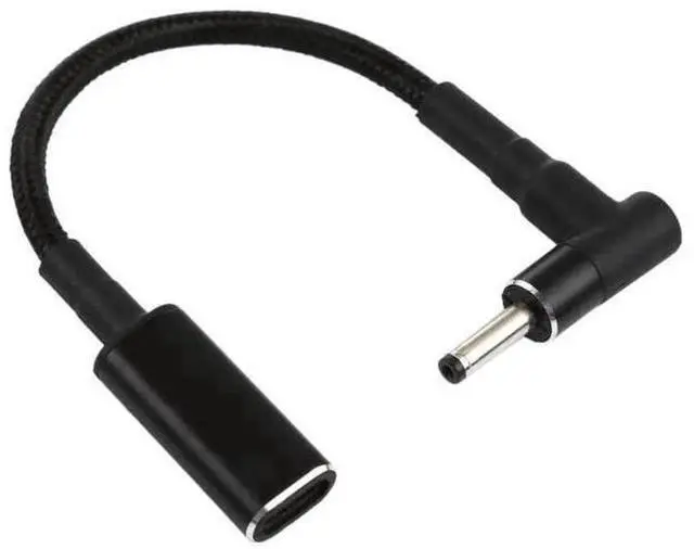 Main image of Right Angle 3.0×1.0mm DC to USB-C PD 100W Nylon Braided Power Cable|18.5V~20V Trigger Converter Cord