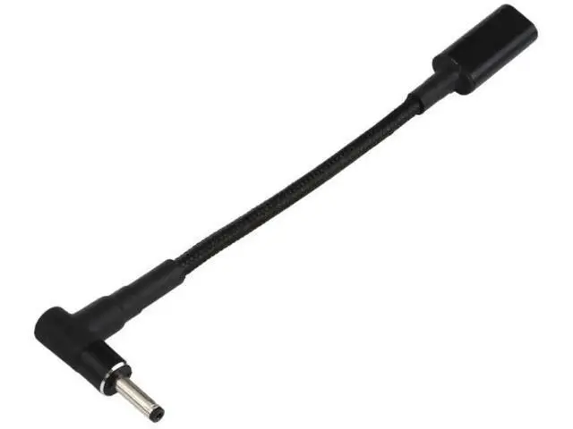 Alt view image 2 of 5 - Right Angle 3.0×1.0mm DC to USB-C PD 100W Nylon Braided Power Cable|18.5V~20V Trigger Converter Cord