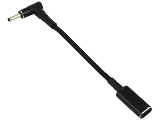 Alt view image 4 of 5 - Right Angle 3.0×1.0mm DC to USB-C PD 100W Nylon Braided Power Cable|18.5V~20V Trigger Converter Cord