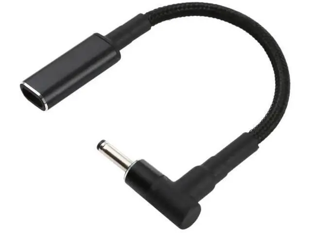 Alt view image 5 of 5 - Right Angle 3.0×1.0mm DC to USB-C PD 100W Nylon Braided Power Cable|18.5V~20V Trigger Converter Cord