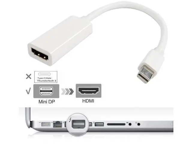 Alt view image 2 of 7 - 0.65ft Mini DisplayPort to HDMI Adapter Cable, Mini DP Male to HDMI Cord for Laptops & Displays