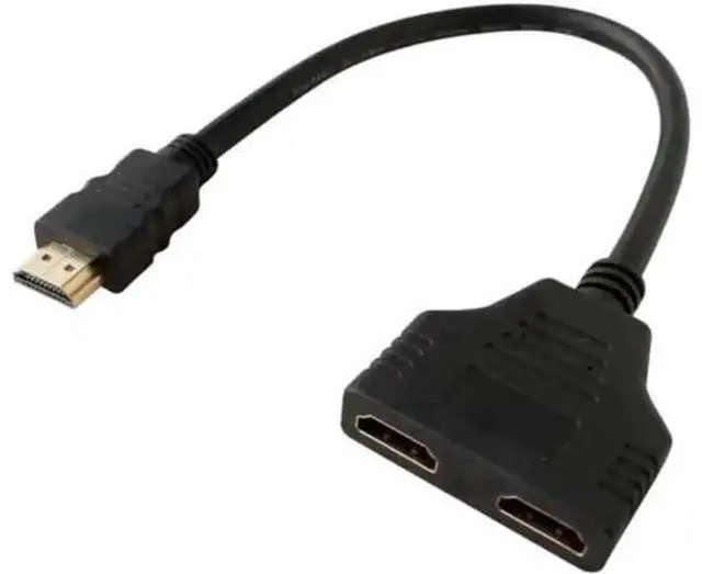 Main image of 1PC HDMI V1.4 Y Splitter Cable, 1 Male to 2 Female Dual Port 1080P HDMI-Compatible 1 In 2 Out Converter Cord