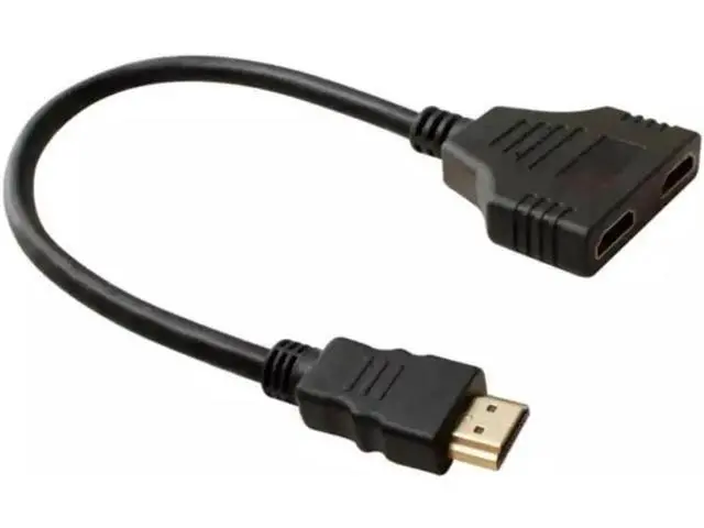Alt view image 3 of 3 - 1PC HDMI V1.4 Y Splitter Cable, 1 Male to 2 Female Dual Port 1080P HDMI-Compatible 1 In 2 Out Converter Cord