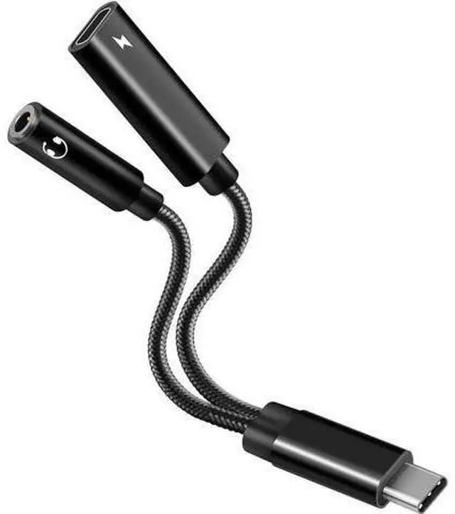 Main image of USB C to 3.5mm Headphone Audio Adapter, 2-in-1 Type C AUX Dongle with 60W PD Fast Charging for Samsung Galaxy Pixel Series Phones