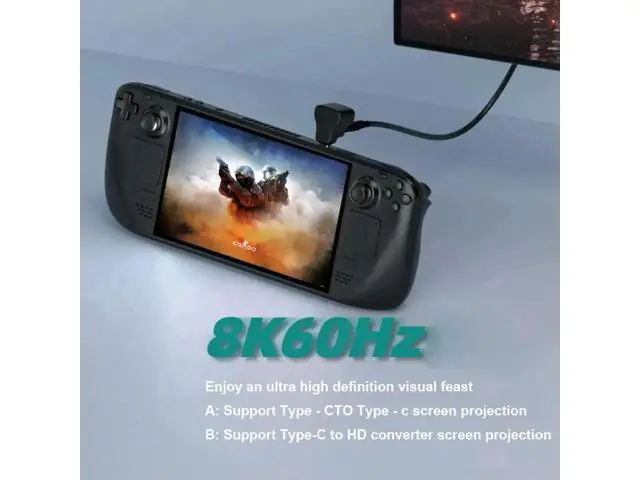 Alt view image 2 of 3 - 180 Degree 1 to 2 USB C Splitter Adapter, USB-C Male to USB-C + USB-A Female Dongle 20Gbps 8K@60Hz Video OTG Converter Compatible with Steam Deck, Switch, Laptop, Tablet, Phone