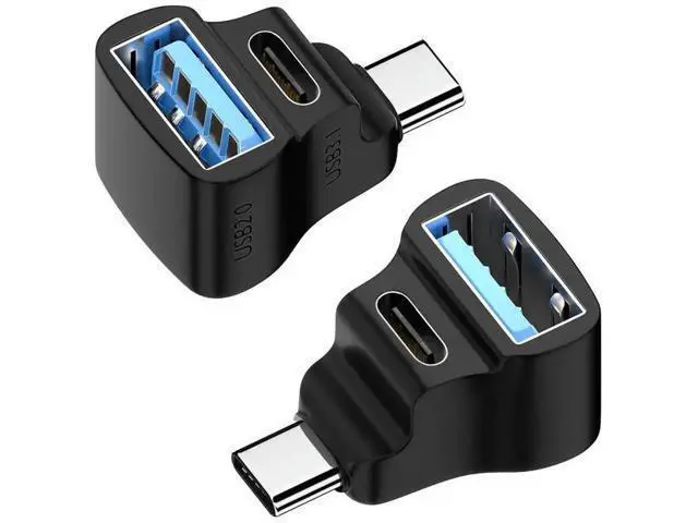Alt view image 3 of 3 - 180 Degree 1 to 2 USB C Splitter Adapter, USB-C Male to USB-C + USB-A Female Dongle 20Gbps 8K@60Hz Video OTG Converter Compatible with Steam Deck, Switch, Laptop, Tablet, Phone