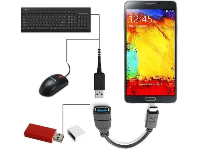 Alt view image 5 of 5 - 3.94 Inch Short USB-C Male to USB3.0 Female OTG Adapter Cable for Phone, Tablet & External HDD