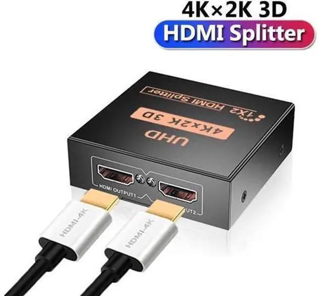 Main image of 2 Port 1 in 2 Out HDMI Splitter Adapter, Female to Female 1x2 HDMI Distributor Support 4K for Xbox PS4 DVD HDTV PC Laptop