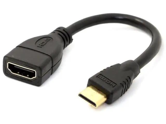 Alt view image 4 of 7 - Mini HDMI Male to HDMI Female Adapter Cable, 4K@60Hz Support for Camera, Monitor, HDTV