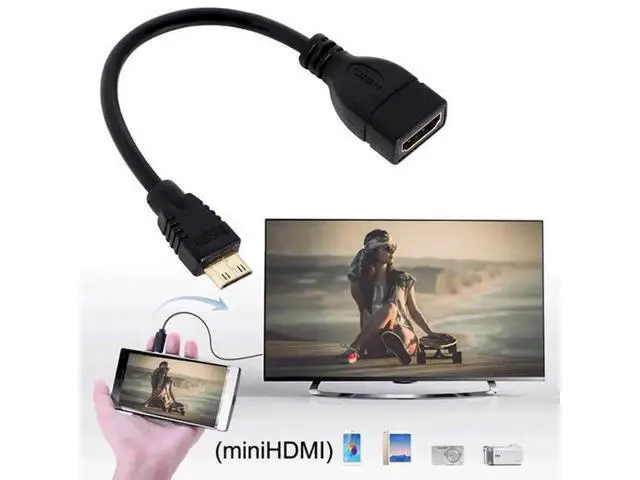 Alt view image 6 of 7 - Mini HDMI Male to HDMI Female Adapter Cable, 4K@60Hz Support for Camera, Monitor, HDTV