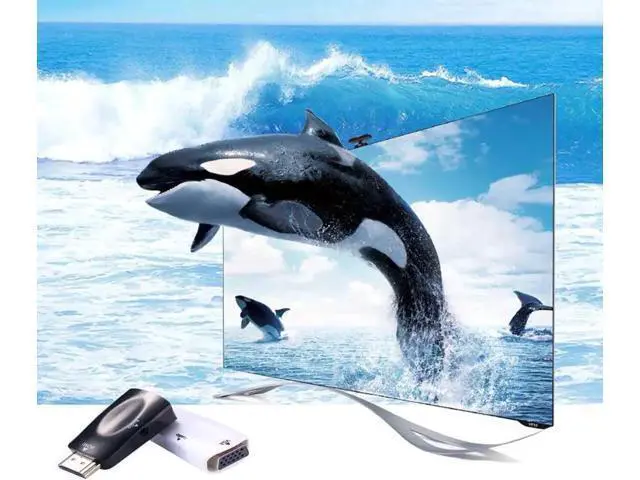 Alt view image 2 of 6 - Gold-Plated 1080P HDMI to VGA Video Converter Adapter Black, Digital HDMI to Analog VGA Connector for Laptop PC Desktop DVD TV TV Box