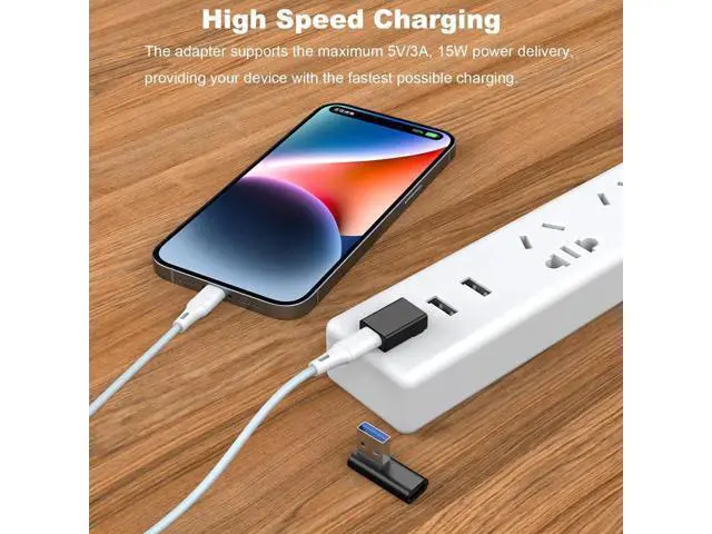 Alt view image 3 of 6 - 4 Pack 90 Degree USB A Male to USB C Female Adapter, Up/Down Left/Right Angle Type C Elbow Converter Black Compatible with Laptop PC USB Charger Power Bank All USB-C Devices