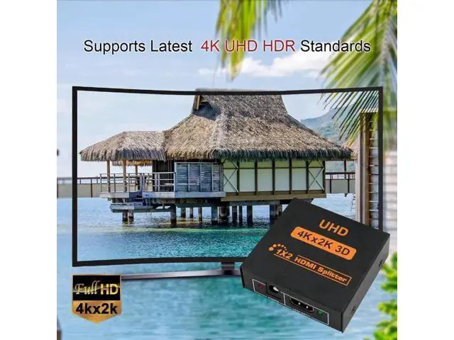 Alt view image 4 of 7 - 2 Port 1 in 2 Out HDMI Splitter Adapter, Female to Female 1x2 HDMI Distributor Support 4K for Xbox PS4 DVD HDTV PC Laptop