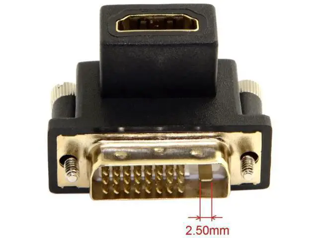 Alt view image 2 of 7 - 90 Degree Down Angled DVI Male to HDMI Female Bidirectional Adapter, Gold-Plated HDMI to DVI Converter for TV, Monitor & Computer