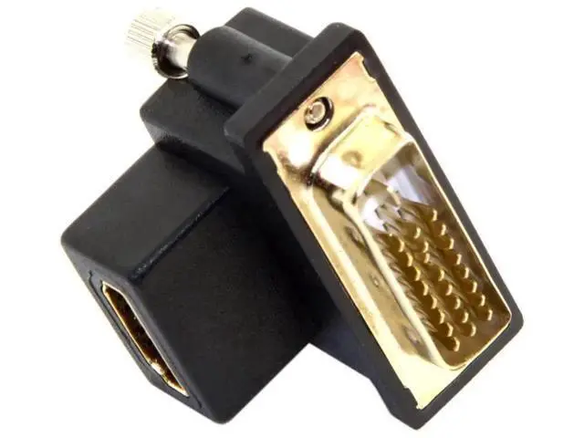 Alt view image 6 of 7 - 90 Degree Down Angled DVI Male to HDMI Female Bidirectional Adapter, Gold-Plated HDMI to DVI Converter for TV, Monitor & Computer