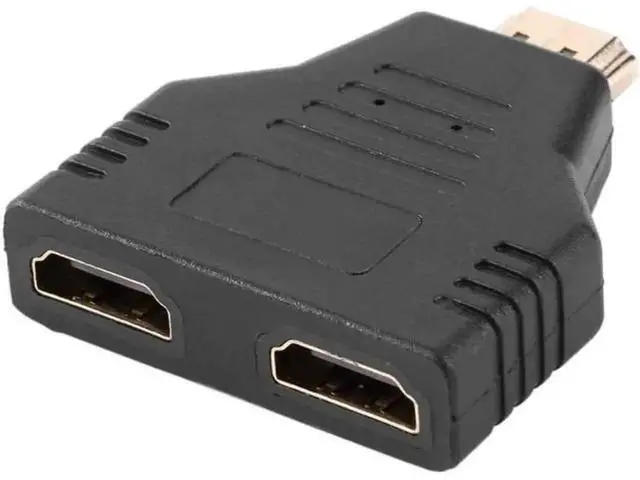 Alt view image 2 of 6 - 1 Pack 1080P HDMI Splitter Cable Adapter, Male to Dual Female 1 in 2 Out HDMI Mirror Extender for Synchronous Dual Display