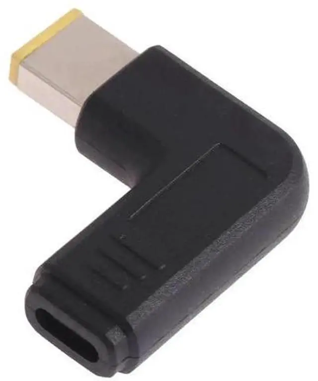 Alt view image 2 of 4 - Right Angle USB-C Female to Large Square DC Male Plug Adapter Converter for Laptops Power Supply