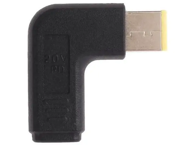Alt view image 3 of 4 - Right Angle USB-C Female to Large Square DC Male Plug Adapter Converter for Laptops Power Supply