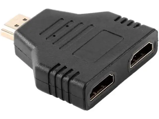 Alt view image 5 of 6 - 1 Pack 1080P HDMI Splitter Cable Adapter, Male to Dual Female 1 in 2 Out HDMI Mirror Extender for Synchronous Dual Display