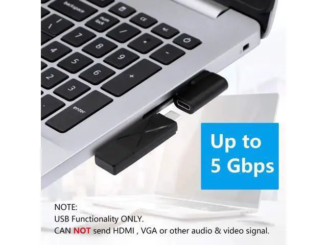 Alt view image 4 of 7 - 2 Pack 90 Degree Left & Right Angle USB 3.0 A Male to USB 3.1 Type-C Female Adapter Converter for Laptops, Wall Chargers & Power Banks