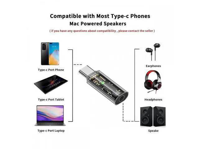 Alt view image 2 of 7 - 2PCS USB-C to 3.5mm Audio Adapter, Type C to AUX Jack with Mic Function, 16bit 48kHz External Sound Card for Phone Tablet Laptop