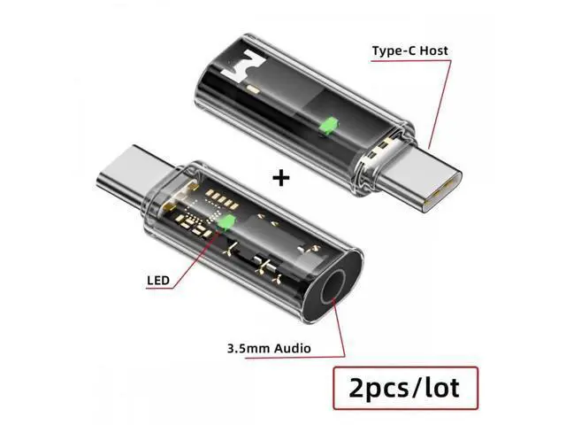 Alt view image 6 of 7 - 2PCS USB-C to 3.5mm Audio Adapter, Type C to AUX Jack with Mic Function, 16bit 48kHz External Sound Card for Phone Tablet Laptop