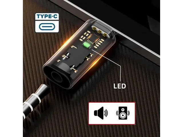 Alt view image 4 of 7 - 2PCS USB-C to 3.5mm Audio Adapter, Type C to AUX Jack with Mic Function, 16bit 48kHz External Sound Card for Phone Tablet Laptop