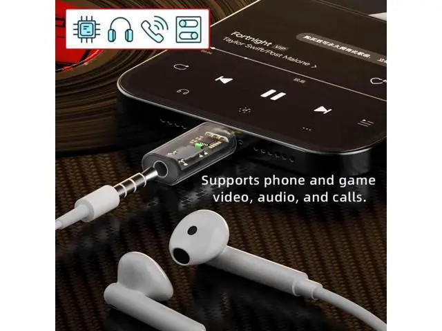 Alt view image 5 of 7 - 2PCS USB-C to 3.5mm Audio Adapter, Type C to AUX Jack with Mic Function, 16bit 48kHz External Sound Card for Phone Tablet Laptop