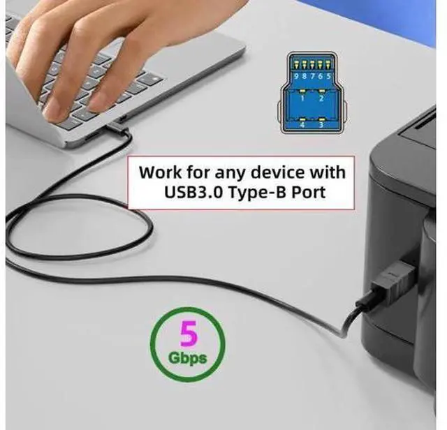 Alt view image 3 of 7 - 2 Pack USB C Male/Female to USB 3.0 Type B Male Adapter for Printer, Hard Drive and Camera