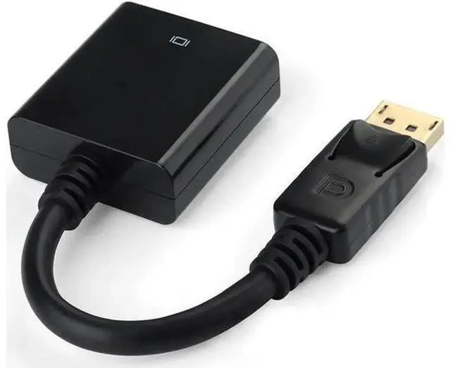 Alt view image 3 of 7 - Black 20Pin DisplayPort Male to 15Pin VGA Female Adapter, 1080P DP to VGA Converter for MacBook ThinkPad PC Laptop Monitor Projector