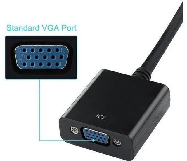 Alt view image 6 of 7 - Black 20Pin DisplayPort Male to 15Pin VGA Female Adapter, 1080P DP to VGA Converter for MacBook ThinkPad PC Laptop Monitor Projector