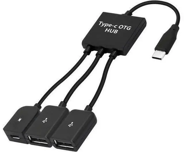 Main image of USB-C Male to Dual USB-A Female + Micro USB OTG Splitter Adapter for Android Smartphones & Tablets