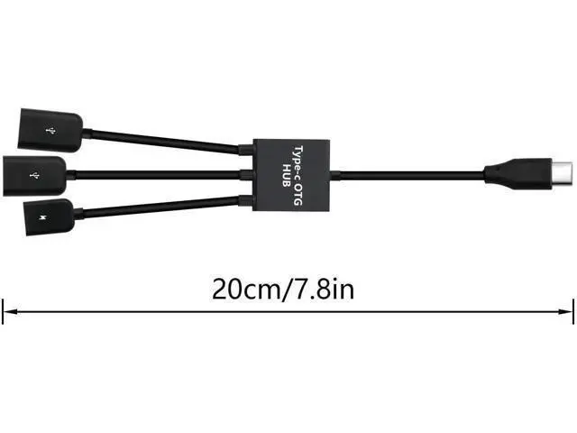 Alt view image 5 of 6 - USB-C Male to Dual USB-A Female + Micro USB OTG Splitter Adapter for Android Smartphones & Tablets