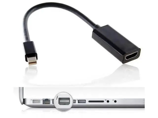 Alt view image 2 of 7 - Black Mini DP to HDMI Female Audio Video Adapter, Mini DisplayPort Converter Compatible with 2011-2015 MacBook Models