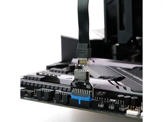 Alt view image 2 of 7 - 180 Degree 19-Pin USB 3.0 Header to 20-Pin Type-C A-Key Adapter, Internal Header Converter for PC Front Panel Type-E Port Extension